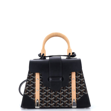 Goyard Saigon Top Handle Bag Coated Canvas with Leather PM