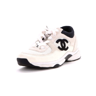 Chanel Women's CC Trainer Sneakers Fabric and Suede