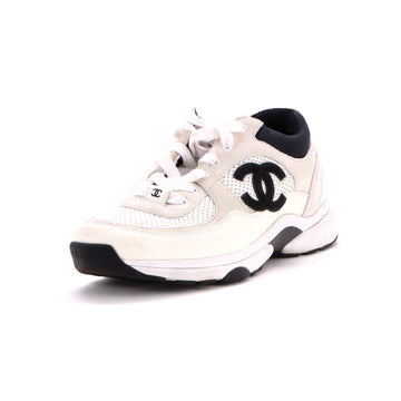 Chanel Women's CC Trainer Sneakers Fabric and Suede