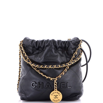 Chanel 22 Chain Hobo Quilted Caviar Mini