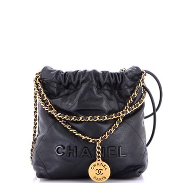 Chanel 22 Chain Hobo Quilted Caviar Mini