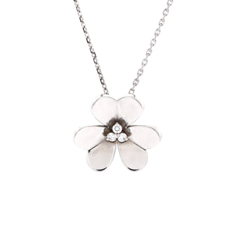 Van Cleef & Arpels Frivole Pendant Necklace 18K White Gold with Diamonds Large