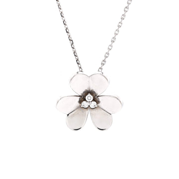 Van Cleef & Arpels Frivole Pendant Necklace 18K White Gold with Diamonds Large