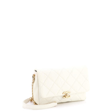 Chanel Chain Melody Flap Bag Quilted Caviar Small