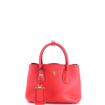 Prada Cuir Double Tote Saffiano Leather Mini