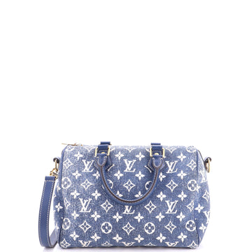 Louis Vuitton Speedy Bandouliere Bag Monogram Jacquard Denim 25