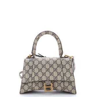 Gucci x Balenciaga The Hacker Project Hourglass Top Handle Bag GG Coated Canvas Small