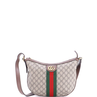 Gucci Ophidia Half Moon Hobo GG Coated Canvas Small