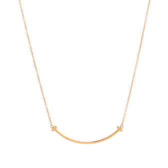 Tiffany & Co. T Smile Pendant Necklace 18K Rose Gold Small