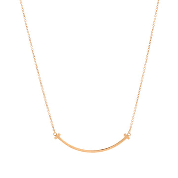 Tiffany & Co. T Smile Pendant Necklace 18K Rose Gold Small