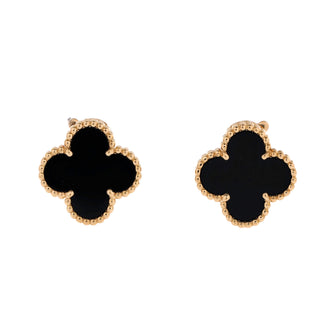 Van Cleef & Arpels Vintage Alhambra Earrings 18K Yellow Gold and Onyx