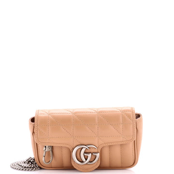 Gucci GG Marmont Flap Bag Mixed Matelasse Leather Super Mini