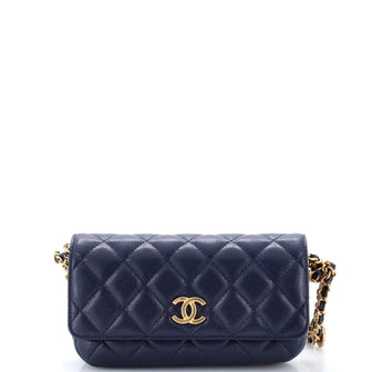 Chanel Twist Your Buttons Flap Clutch with Chain Quilted Caviar