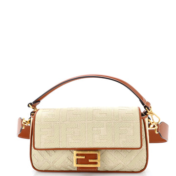 Fendi Baguette NM Bag Zucca Embroidered Raffia Medium