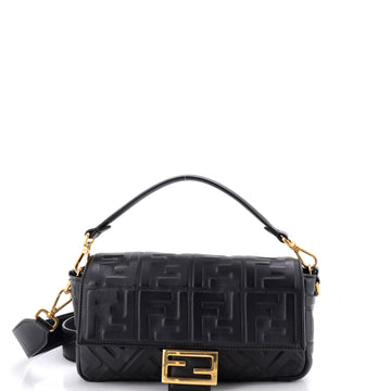 Fendi Baguette NM Bag Zucca Embossed Leather Medium