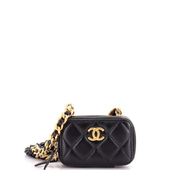 Chanel Zip Around Vanity Case with Chain Quilted Lambskin Mini