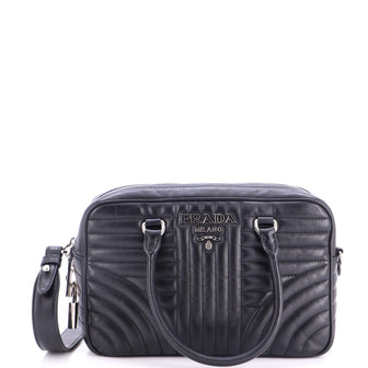 Prada Bowling Bag Diagramme Quilted Leather Medium