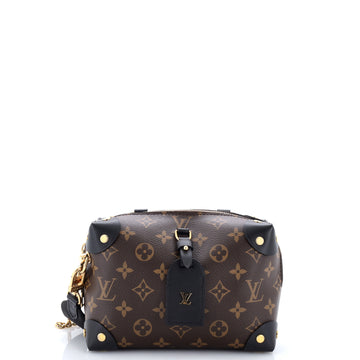 Louis Vuitton Petite Malle Souple Handbag Monogram Canvas with Leather