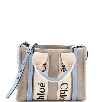 Chloe Woody Convertible Tote Canvas with Leather Small