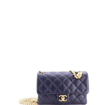 Chanel All Slide Long Flap Bag Quilted Lambskin Small