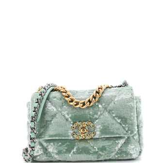 Chanel 19 Flap Bag Quilted Sequins Medium