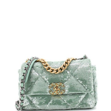 Chanel 19 Flap Bag Quilted Sequins Medium