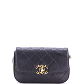 Chanel Chain Infinity Waist Bag Quilted Lambskin