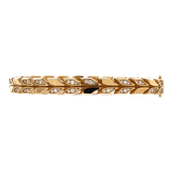 Tiffany & Co. Victoria Vine Hinged Bangle Bracelet 18K Yellow Gold with Diamonds