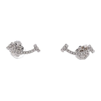 Tiffany & Co. T Smile Stud Earrings 18K White Gold and Diamonds