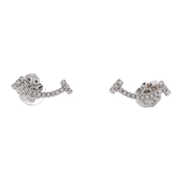 Tiffany & Co. T Smile Stud Earrings 18K White Gold and Diamonds