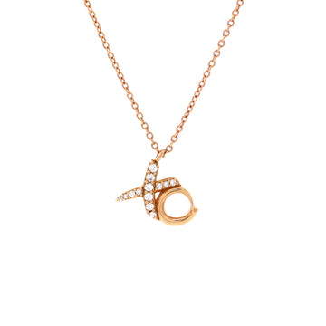 Tiffany & Co. Paloma Picasso XO Pendant Necklace 18K Rose Gold with Diamonds