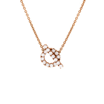 Hermes Finesse Pendant Necklace 18K Rose Gold and Diamonds
