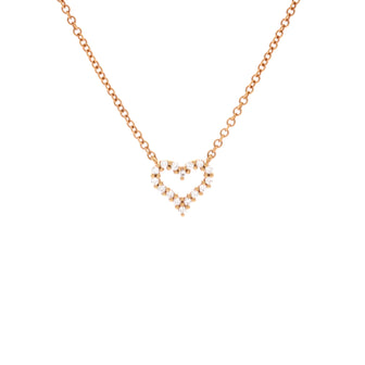 Tiffany & Co. Heart Pendant Necklace 18K Rose Gold and Diamond Extra Mini