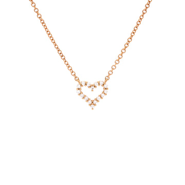 Tiffany & Co. Heart Pendant Necklace 18K Rose Gold and Diamond Extra Mini
