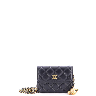 Chanel Pearl Crush Flap Clutch with Chain Quilted Lambskin Mini