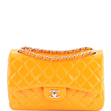 Chanel Classic Double Flap Bag Quilted Patent Jumbo