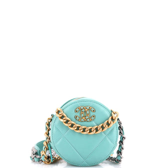 Chanel 19 Round Clutch with Chain Quilted Leather