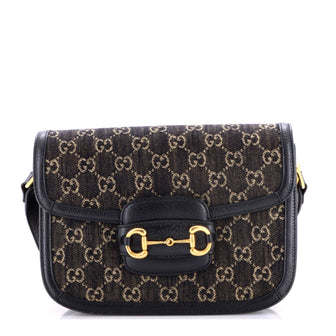 Gucci Horsebit 1955 Shoulder Bag GG Denim Small