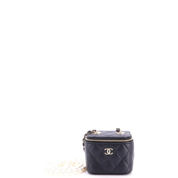 Chanel Vanity Case with Pearl Chain Quilted Lambskin Mini