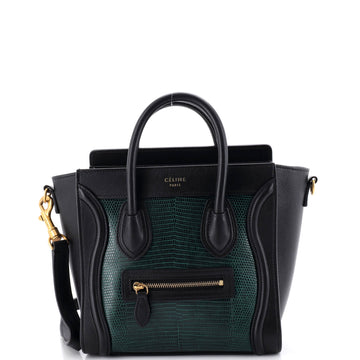 Celine Luggage Bag Lizard and Leather Nano