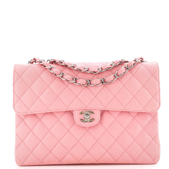 Chanel Classic Single Flap Bag Quilted Caviar Jumbo