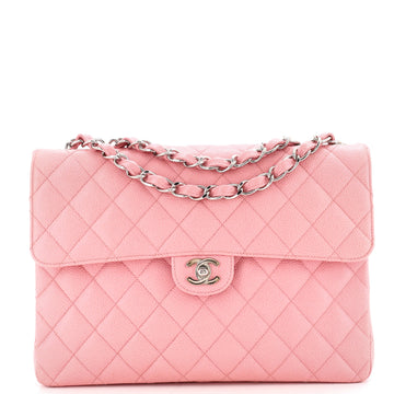 Chanel Classic Single Flap Bag Quilted Caviar Jumbo