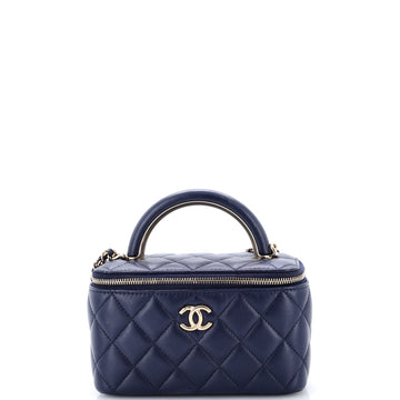 Chanel Charming Handle Vanity Case with Chain Quilted Lambskin Small