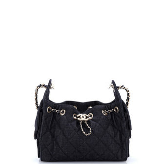Chanel 25 Hobo Bag Quilted Denim Mini
