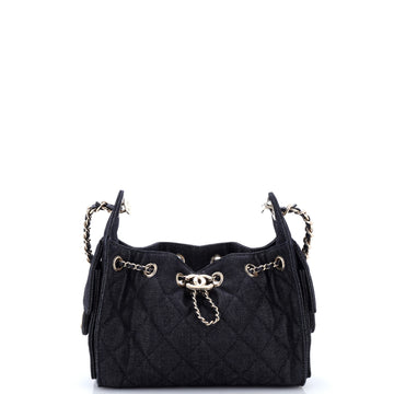 Chanel 25 Hobo Bag Quilted Denim Mini