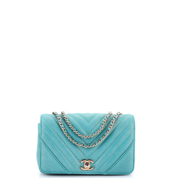 Chanel Statement Flap Bag Chevron Iridescent Caviar Mini