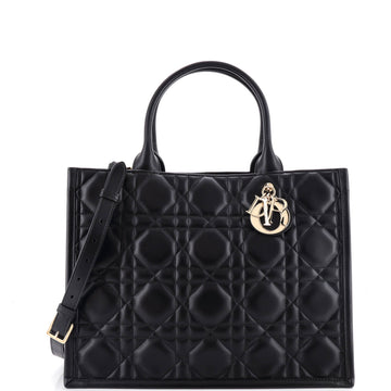 Christian Dior Book Tote with Strap Cannage Quilt Lambskin Medium