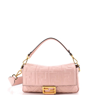 Fendi Baguette NM Bag Zucca Embossed Leather Medium