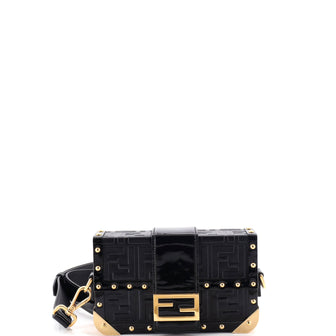 Fendi Baguette Trunk Bag Zucca Embossed Leather Mini