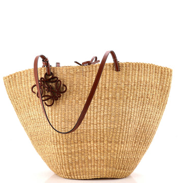 Loewe Shell Basket Bag Woven Raffia Medium